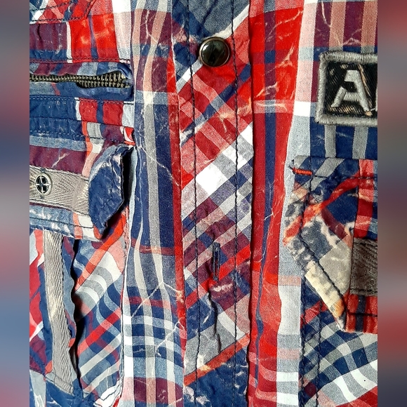 Affliction Black Premium LIMITED EDITION Flannel Long Sleeve Button Down. - Picture 14 of 15